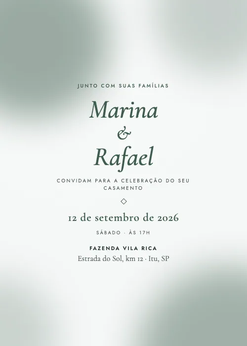 Convite de casamento Inverno na Serra Pinho, estilo em aquarela