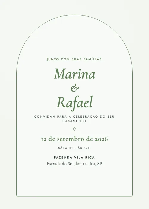 Convite de casamento Jardim Secreto Hera, estilo romântico