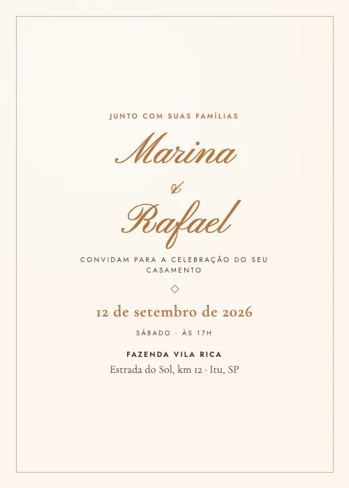 Convite de casamento Destination Wedding Toscana, estilo romântico