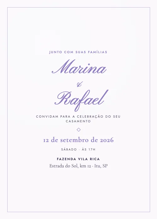 Convite de casamento Destination Wedding Provence, estilo romântico